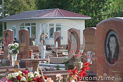 Beslan school memorial, where terrorist attack was in 2004 Editorial Stock Photo