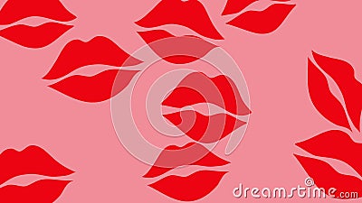 Besos Rojos De La Barra De Labios En La Animación Rosada Del Fondo 4 K  Cantidad Hermosa Del Diseño Del Movimiento Del Amor De Día Metrajes - Vídeo  de cosmético, rojo: 132369602