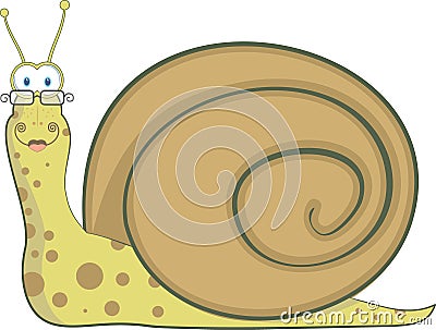 Bespectacled snail, vector illustration Vector Illustration