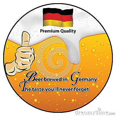 Best beer, brewed in Germany stamp for print Vector Illustration