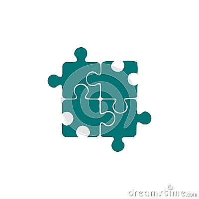 Best blue puzzle icon. Vector Illustration