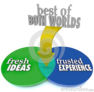 Best of Both Worlds Fresh Ideas Trusted Experience Stock Photo