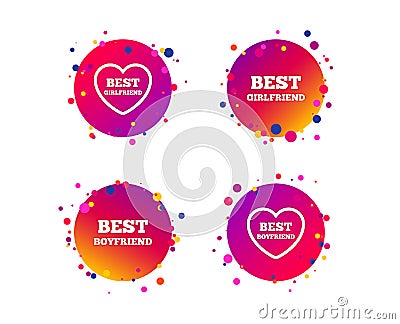 Best boyfriend and girlfriend icons. Vector Vector Illustration