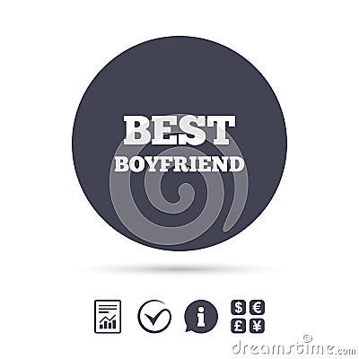 Best boyfriend sign icon. Award symbol. Vector Illustration