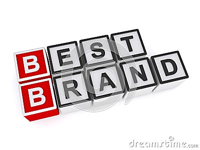 Best brand word block on white Stock Photo