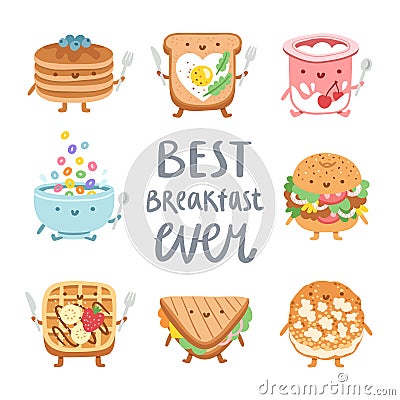 Best breakfast ever Vector Illustration