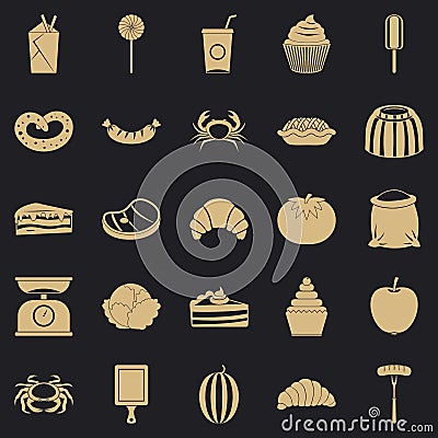 Best breakfast icons set, simple style Vector Illustration