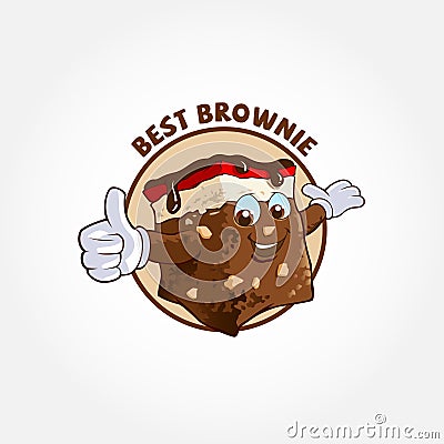 Best Brownie Logo Cartoon Character. Vector Illustration