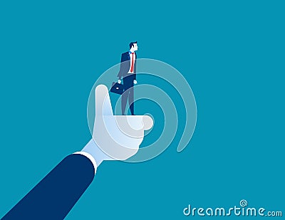 The best businessman of corporation, manager thumbs up. Concept Vector Illustration