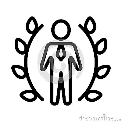 Best businessman icon vector. Isolated contour symbol illustration Cartoon Illustration