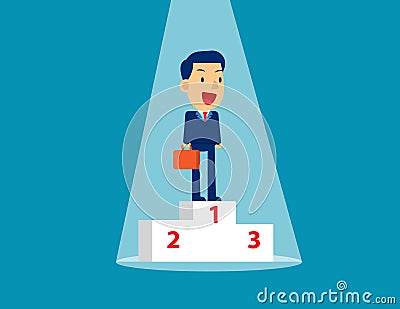 Best businessman of team. Concept business vector illustration, Successful, Achievement, Winner Vector Illustration