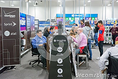 Best Buy during Black Friday 2014 Editorial Stock Photo
