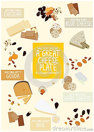 Best Cheese paring Vector Illustration