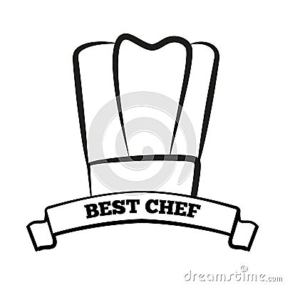 Best Chef Award Logotype with Hat Thin Outline Vector Illustration