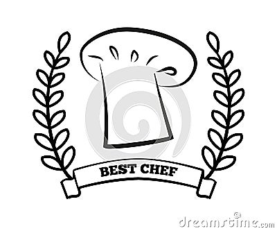 Best Chef Title Laurel Branch Vector Illustration Vector Illustration