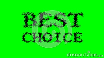 Best Choice smoke text effect green isolated background Stock Photo