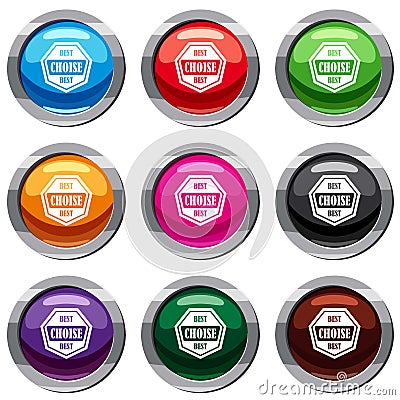 Best choise label set 9 collection Vector Illustration