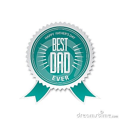 Best dad award ribbon rosette Vector Illustration