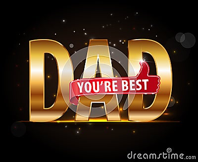 Best dad typography icon with thumbs up, happy fathers day Vector Illustration