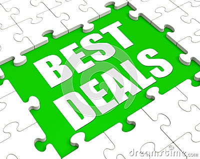 Best Deals Puzzle Shows Great Deal Promotion Or Bargain Stock Photo