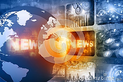 Best design of Global news Stock Photo