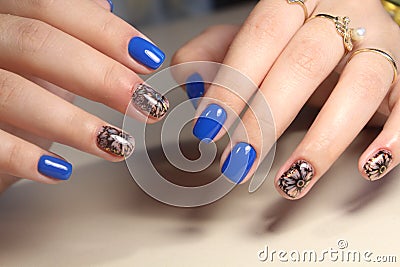 The best design of the nail manicure Stock Photo