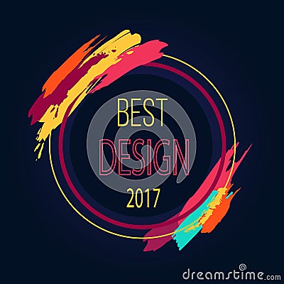 Best Design 2017 Round Frame Border Art Brush Vector Illustration