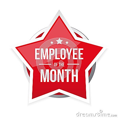 Best Employee of the Month award badge Vector Illustration