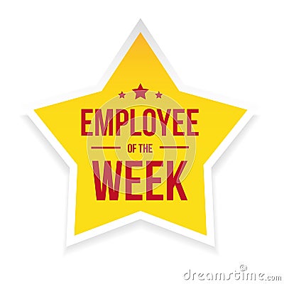 Best Employee of the Week award badge Vector Illustration