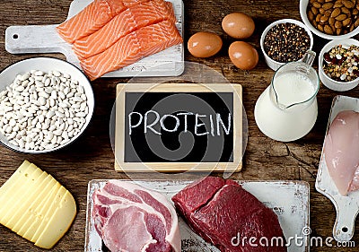 Best Foods High in Protein Stock Photo