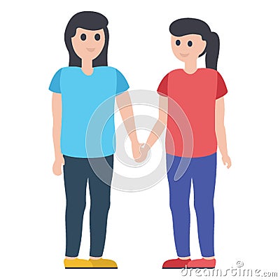 Best friend, besties Vector Illustration icon which can be easily modified Vector Illustration