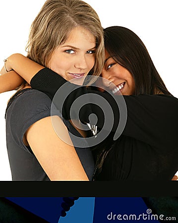 Best Friend Hugging Stock Photo