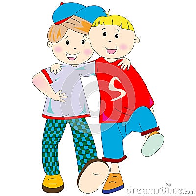 Best Friends Cartoon Stock Image - Image: 14997041