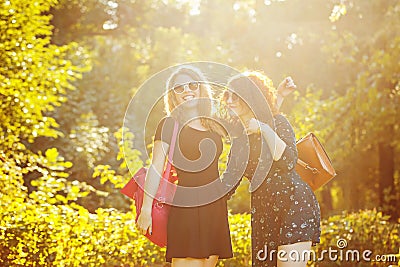 Best friends in a city park. Stock Photo