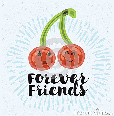Best friends forever. Hand lettering quote on a creative vector background Vector Illustration