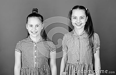 Best friends forever. Happy childhood. Girls sisters having fun together. Family love. Sisterhood concept. Happy Stock Photo