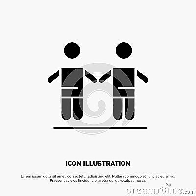 Best, Friends, Friendship, Group solid Glyph Icon vector Vector Illustration