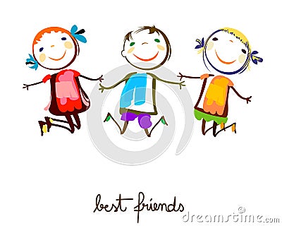 Best friends Vector Illustration