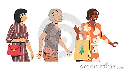 Best Friends Women from Different Ethnicities Vector Illustration