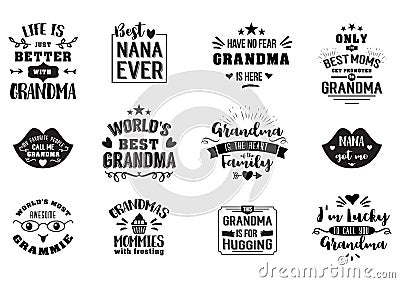 Best grandma handwritten in black Vector Illustration