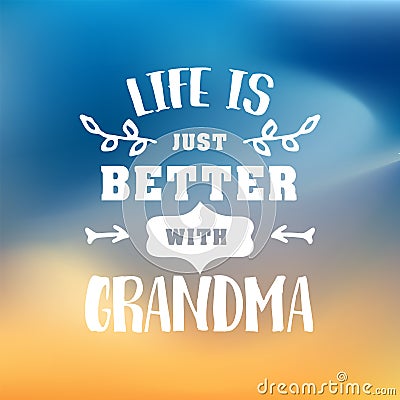 Best grandma handwritten in white Vector Illustration