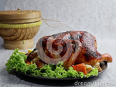 Best Grilled Chicken with Garlic, Herbs, And Spices Stock Photo