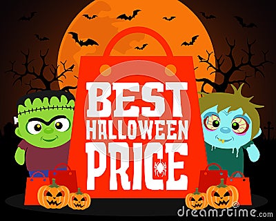 Best Halloween price design background Vector Illustration