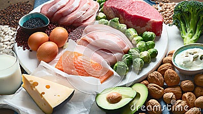 Best High Protein Foods Stock Photo