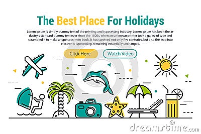 Best holidays - rectangular site header Vector Illustration