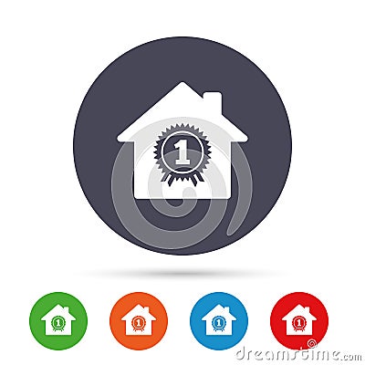 Best home. First place award icon. Vector Illustration