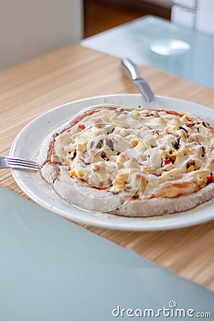 Best Homemade Vegan Pizza Stock Photo