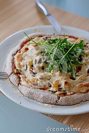 Best Homemade Vegan Pizza Stock Photo