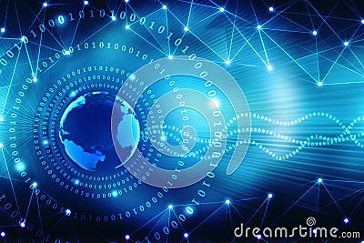 Best Internet Concept of global business, Digital Abstract technology background. Electronics, Wi-Fi, rays, symbols Internet, tele Cartoon Illustration