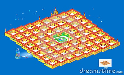 Best labyrinths. Help the princess find the way to the garden. Logic puzzle game for children and adults. Maze for kids brain Vector Illustration